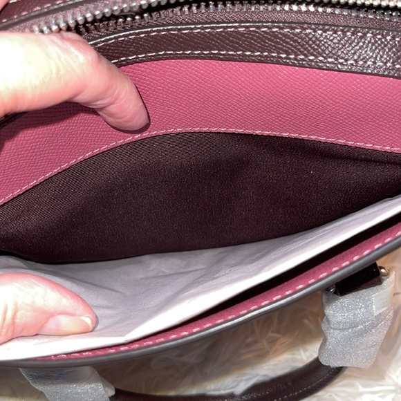 ❤️COACH Mini Darcie Carryall Satchel Crossbody ~ Silver/Light Raspberry Multi - Picture 15 of 16